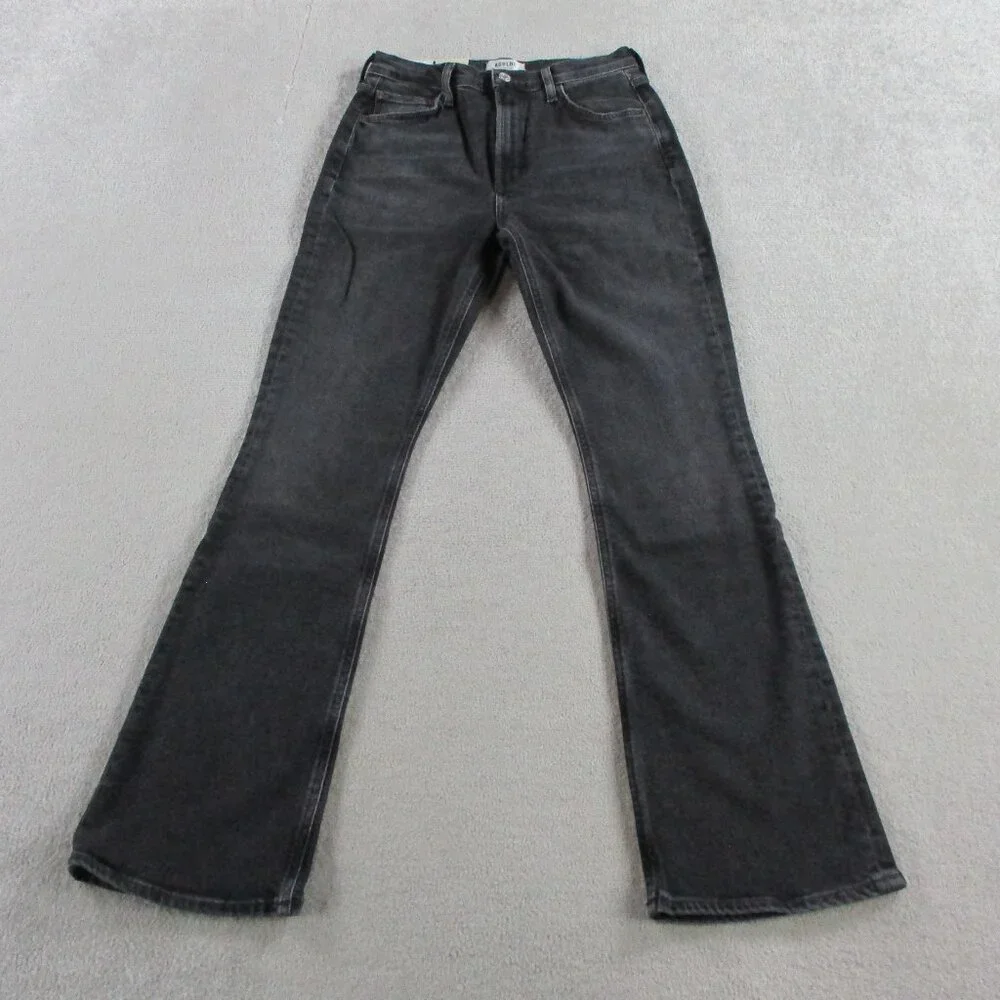 Agolde Jeans Womens 27 Black Denim Nico High Rise Slim Boot Hotline NWT $218 - Picture 2 of 15